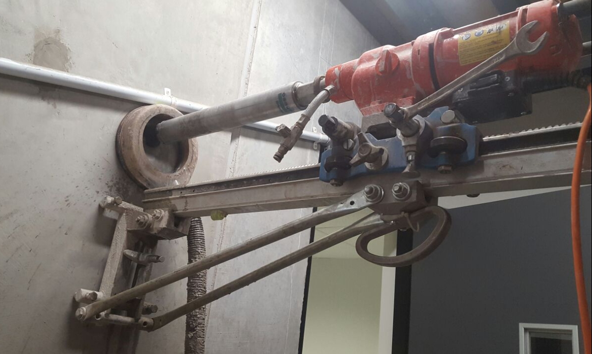 Core drilling area pre-scan for hazards
