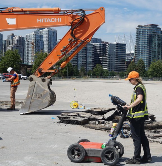 Slab scanning before cutting or drilling